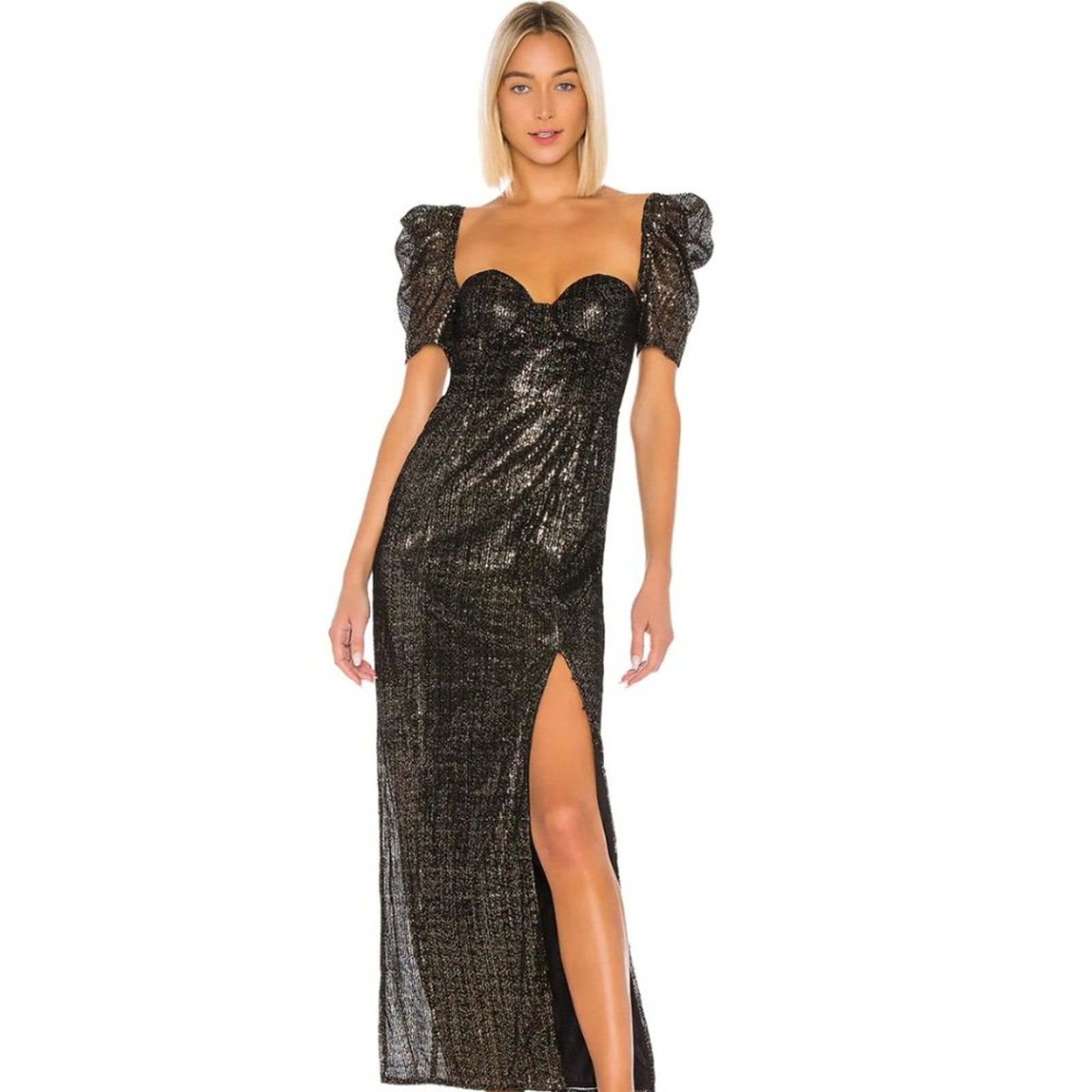 House Of Harlow 1960 X Revolve Floriana Maxi Dress In Noir Nwot Size Sma